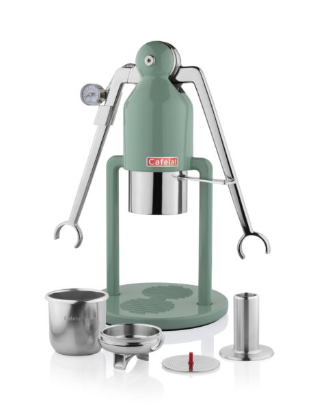 CAFELAT | Robot BARISTA| Manuelle Espressomaschine | Retro Green